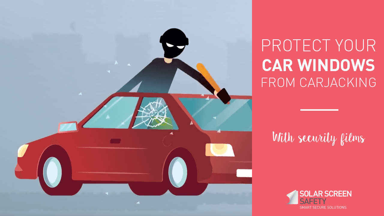 How can you easily protect your car from carjacking with adhesive film?